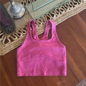 Zella Renew Melange Support Crop in Pink Violet